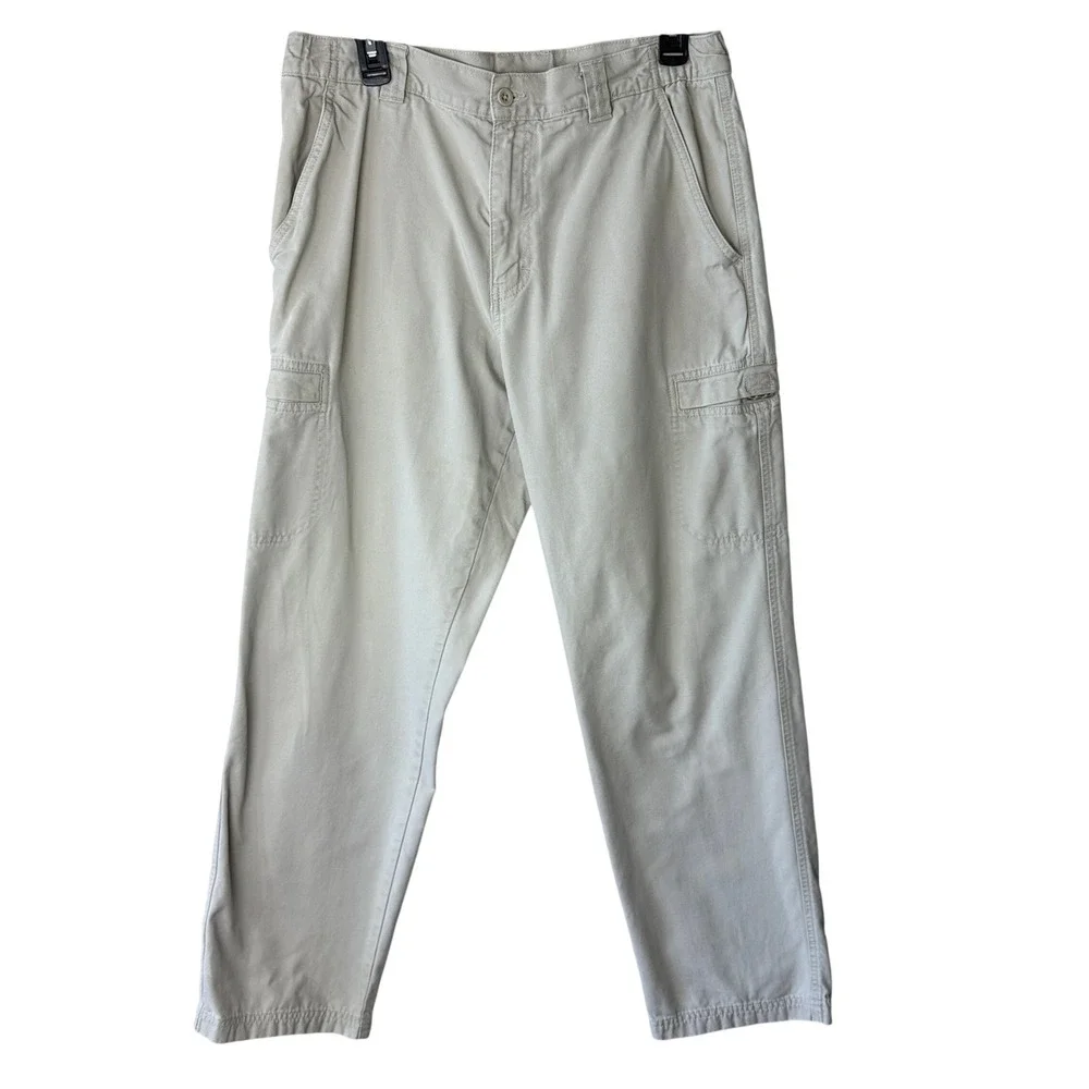 LL‎ Bean Comfort Waist Khaki Cargo Pants Mens 33x30 Gorpcore Dadcore Cotton